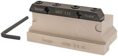 Iscar - Tool Block Style SGTBU, 1.26" Blade Height, 4.33" OAL, 2.1"& OAH, Indexable Cutoff Blade Tool Block - 1-1/4" Shank Height, 1.14" Shank Width, Reversible, Through Coolant, Series Self Grip - Benchmark Tooling