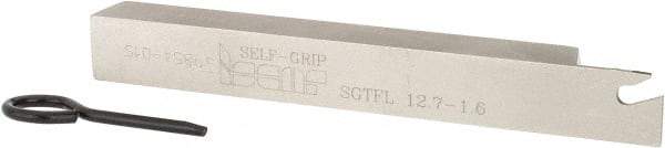 Iscar - SGTF, Left Hand Cut, 1.18" Max Workpc Diam, GFN, GFR Insert, Indexable Cutoff Toolholder - 1/2" Shank Width, 1/2" Shank Height, 4.3" OAL - Benchmark Tooling
