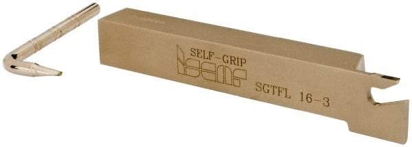Iscar - SGTF, Left Hand Cut, 1.38" Max Workpc Diam, GFN, GFR Insert, Indexable Cutoff Toolholder - 5/8" Shank Width, 5/8" Shank Height, 4-1/2" OAL - Benchmark Tooling