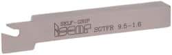 Iscar - SGTF, Right Hand Cut, 1.06" Max Workpc Diam, GFN, GFR Insert, Indexable Cutoff Toolholder - 3/8" Shank Width, 3/8" Shank Height, 3" OAL - Benchmark Tooling