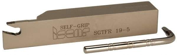 Iscar - SGTF, Right Hand Cut, 2" Max Workpc Diam, Indexable Cutoff Toolholder - 3/4" Shank Width, 3/4" Shank Height, 4-1/2" OAL - Benchmark Tooling