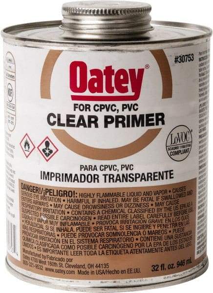 Oatey - 32 oz All Purpose Primer/Cleaner - Clear, Use with PVC - Benchmark Tooling