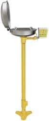 Bradley - Pedestal Mount, Stainless Steel Bowl, Eyewash Station - 1/2" Inlet, 30 psi Flow, 0.4 GPM Flow Rate - Benchmark Tooling