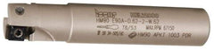 Iscar - 5/8" Cut Diam, 0.394" Max Depth of Cut, 5/8" Shank Diam, 3-1/4" OAL, Indexable Square Shoulder End Mill - AP..1003.., HM90 AP..1003.. Inserts, Weldon Shank, 90° Lead Angle, Series Heli2000 - Benchmark Tooling