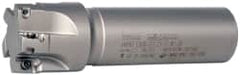 Iscar - 1-1/4" Cut Diam, 0.394" Max Depth of Cut, 1" Shank Diam, 4" OAL, Indexable Square Shoulder End Mill - AP..1003.., HM90 AP..1003.. Inserts, Weldon Shank, 90° Lead Angle, Series Heli2000 - Benchmark Tooling