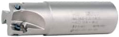 Iscar - 1-1/4" Cut Diam, 0.56" Max Depth of Cut, 1-1/4" Shank Diam, 4-1/4" OAL, Indexable Square Shoulder End Mill - AD..1505.., HM90 AD..1505 Inserts, Weldon Shank, 90° Lead Angle, Series Heli2000 - Benchmark Tooling