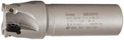 Iscar - 1-1/2" Cut Diam, 0.56" Max Depth of Cut, 1-1/4" Shank Diam, 4-1/2" OAL, Indexable Square Shoulder End Mill - AD..1505.., HM90 AD..1505 Inserts, Weldon Shank, 90° Lead Angle, Series Heli2000 - Benchmark Tooling