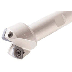Iscar - 45° Lead Angle, 1.76" Max Cut Diam, 0.26" Max Depth of Cut, Indexable Chamfer and Angle End Mill - 3 Inserts, SEKT 12.., SEMT 12.. Insert Style, 4" Overall Length, Straight Shank - Benchmark Tooling