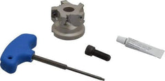 Iscar - 5 Inserts, 2" Cut Diam, 3/4" Arbor Diam, 0.56" Max Depth of Cut, Indexable Square-Shoulder Face Mill - 0/90° Lead Angle, 1.57" High, AD..1505.. & HM90 AD..1505.. Insert Compatibility, Series HM90 - Benchmark Tooling