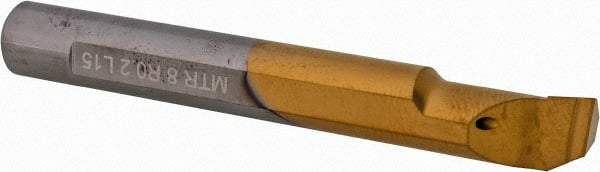 Carmex - 0.32" Min Bore Diam, 0.59" Max Bore Depth, 8mm Shank Diam, Boring Bar - 0.008" Corner Radius, Right Hand Cut, Solid Carbide, Bright Finish - Exact Industrial Supply