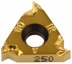 16IRM A60 IC-250 Carbide Laydown Threading Insert TiN Finish, RH Internal Partial Profile 60° Thread, 48-16 TPI, 3/8″ Inscribed Circle, 0.143″ Thick