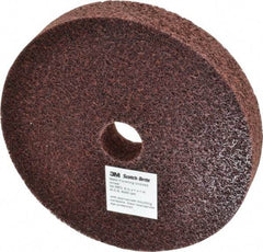 3M - 6" Diam, 1" Face Width, 1" Center Hole, Medium Grade, Aluminum Oxide Deburring Wheel - Unitized, Medium Density 5 Grade, 6,000 RPM - Benchmark Tooling