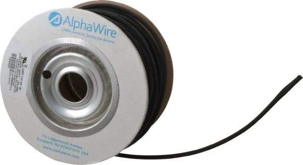 Alpha Wire - 6.35mm ID, Black PET Expandable Cable Sleeve - 100' Coil Length, -103 to 257°F - Benchmark Tooling