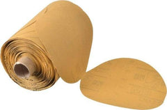3M - 5" Diam, 240 Grit Aluminum Oxide Adhesive PSA Disc - Very Fine Grade, Gold, A Weighted Backing, Flexible, Use with Random Orbital Sanders - Benchmark Tooling