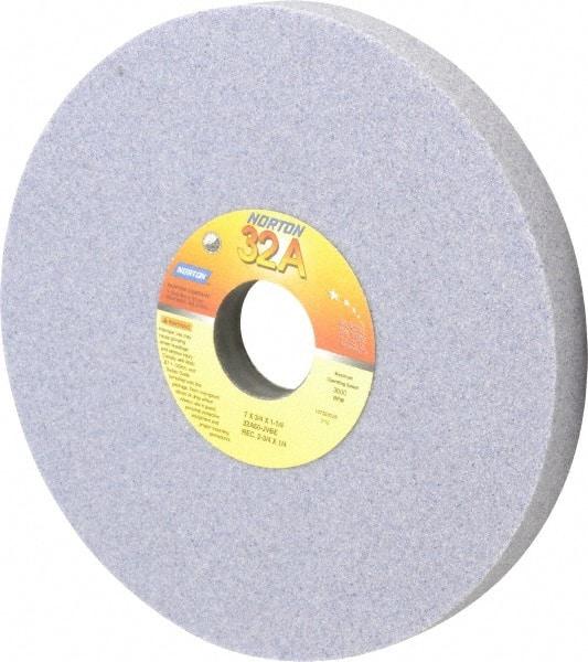 Norton - 7" Diam x 1-1/4" Hole x 3/4" Thick, J Hardness, 60 Grit Surface Grinding Wheel - Aluminum Oxide, Type 5, Medium Grade, 3,600 Max RPM, Vitrified Bond, One-Side Recess - Benchmark Tooling