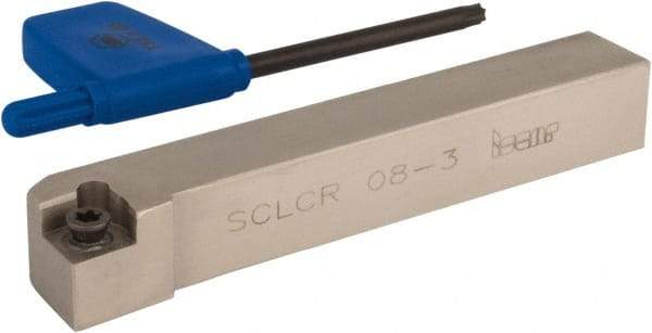 Iscar - SCLC, Right Hand Cut, 1/2" Shank Height x 1/2" Shank Width, Neutral Rake Indexable Turning Toolholder - 3-1/2" OAL, CC.T 3 Insert Compatibility, Series Isoturn - Benchmark Tooling