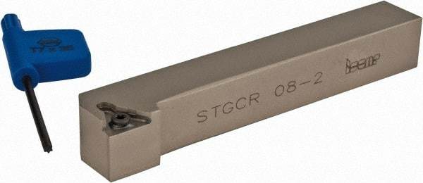 Iscar - STGC, Right Hand Cut, 91° Lead Angle, 1/2" Shank Height x 1/2" Shank Width, Neutral Rake Indexable Turning Toolholder - 3-1/2" OAL, TC.. Insert Compatibility, Series Isoturn - Benchmark Tooling