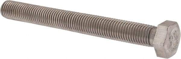 Value Collection - 7/8-9 UNC, 8" Length Under Head Hex Head Cap Screw - Fully Threaded, Grade 316 Stainless Steel, Uncoated, 1-5/16" Hex - Benchmark Tooling