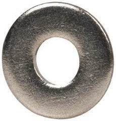 Value Collection - #4 Screw, Grade 316 Stainless Steel Standard Flat Washer - 1/8" ID x 5/16" OD, 0.031" Thick, Plain Finish - Benchmark Tooling