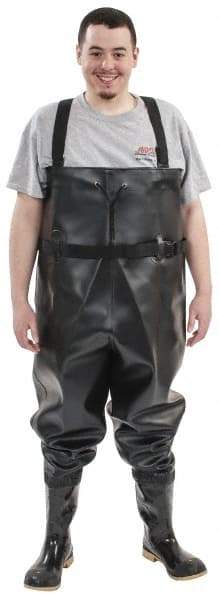 Dunlop Protective Footwear - Men's Size 12 Medium Width Steel Wader - Black, PVC Upper, 56-3/5" High, Cold Protection, Non-Slip, Waterproof - Benchmark Tooling