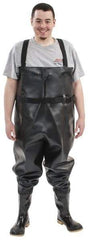 Dunlop Protective Footwear - Men's Size 12 Medium Width Steel Wader - Black, PVC Upper, 56-3/5" High, Cold Protection, Non-Slip, Waterproof - Benchmark Tooling