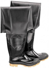 Dunlop Protective Footwear - Men's Size 7 Medium Width Steel Wader - Black, PVC Upper, 35" High, Cold Protection, Non-Slip, Waterproof - Benchmark Tooling