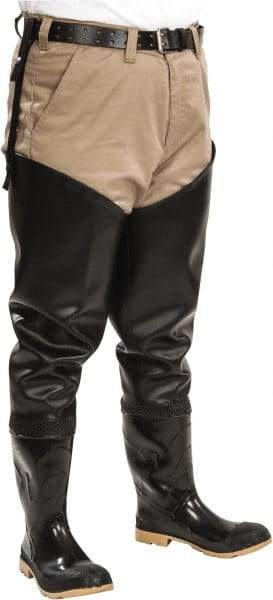 Dunlop Protective Footwear - Men's Size 9 Medium Width Steel Wader - Black, PVC Upper, 35" High, Cold Protection, Non-Slip, Waterproof - Benchmark Tooling