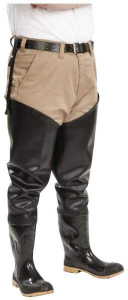 Dunlop Protective Footwear - Men's Size 10 Medium Width Steel Wader - Black, PVC Upper, 35" High, Cold Protection, Non-Slip, Waterproof - Benchmark Tooling