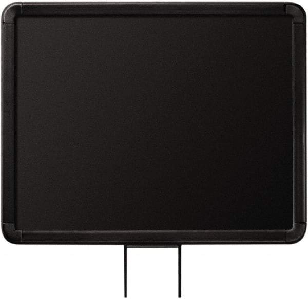 Lavi Industries - 14" High x 11" Long x 11" Wide Barrier Sign Frame - Aluminum, Powdercoat Finish, Black, Use with Stanchion - Benchmark Tooling