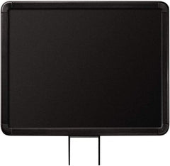 Lavi Industries - 14" High x 11" Long x 11" Wide Barrier Sign Frame - Aluminum, Powdercoat Finish, Black, Use with Stanchion - Benchmark Tooling