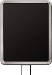 Lavi Industries - 14" High x 11" Long x 11" Wide Barrier Sign Frame - Aluminum, Satin Chrome Finish, Satin Aluminum, Use with Stanchion - Benchmark Tooling