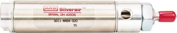 ARO/Ingersoll-Rand - 2" Stroke x 1/2" Bore Double Acting Air Cylinder - 10-32 Port, 10-32 Rod Thread, 200 Max psi, -40 to 160°F - Benchmark Tooling