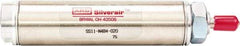 ARO/Ingersoll-Rand - 1" Stroke x 3/4" Bore Single Acting Air Cylinder - 1/8 Port, 1/4-28 Rod Thread, 200 Max psi, -40 to 160°F - Benchmark Tooling