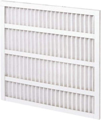 Made in USA - 16" Noml Height x 25" Noml Width x 1" Noml Depth, 35% Capture Efficiency, Wireless Pleated Air Filter - MERV 8, Synthetic, Integrated Clay Coated Paper Board Frame, 300 Max FPM, 1,050 CFM, For Any Unit - Benchmark Tooling