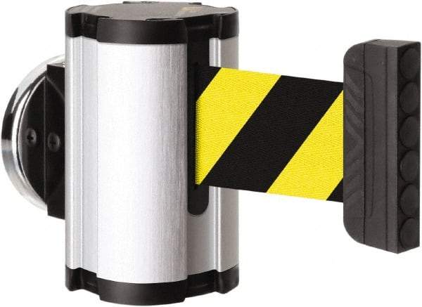 Lavi Industries - 3-1/2" High x 2-1/2" Long x 2-1/2" Wide Magnetic Wall Mount Barrier - Aluminum, Satin Chrome Finish, Satin Aluminum, Use with Magnetic Wall Mount Barriers - Benchmark Tooling