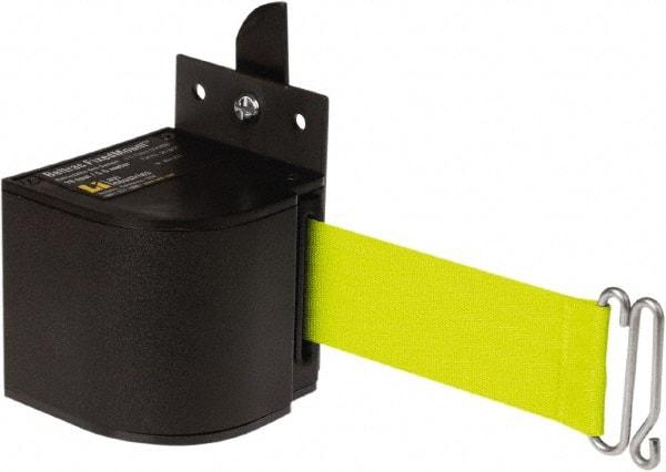 Lavi Industries - 3-1/2" High x 3-1/4" Long x 3-1/4" Wide Retractable Barrier Belt - Aluminum, Powdercoat Finish, Black, Use with Upright - Benchmark Tooling