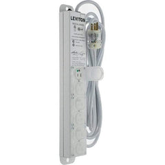 Leviton - 6 Outlets, 125 VAC15 Amps, 15' Cord, Surge Power Outlet Strip - Wall/Surface Mount, 5-20 NEMA Configuration, 1-1/4' Strip, UL 60601-1 - Benchmark Tooling