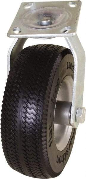 Marathon Industries - 8" Diam x 3-19/64" Wide x 10" OAH Top Plate Mount Swivel Caster - Polyurethane, 275 Lb Capacity, 4 x 4-1/2" Plate - Benchmark Tooling