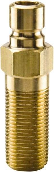 Parker - 1/8 NPTF Brass Hydraulic Hose Male Pipe Thread Extended Nipple - 200 psi, 3 GPM, Series Moldmate - Benchmark Tooling