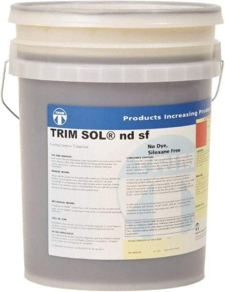 Master Fluid Solutions - Trim SOL ndsf, 5 Gal Pail Cutting & Grinding Fluid - Water Soluble, For Cutting, Grinding - Benchmark Tooling