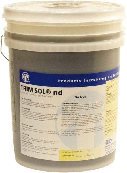 Master Fluid Solutions - Trim SOL nd, 5 Gal Pail Cutting & Grinding Fluid - Water Soluble, For Cutting, Grinding - Benchmark Tooling