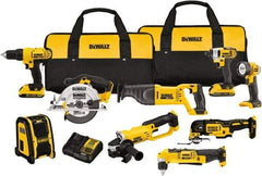 DeWALT - 20 Volt Cordless Tool Combination Kit - Includes 1/2" Compact Drill/Driver, 1/4" Impact Driver, Cut-off Tool/Grinder, Reciprocating Saw, 6-1/2 Circular Saw, LED Worklight & Bluetooth Speaker, Lithium-Ion Battery Included - Benchmark Tooling