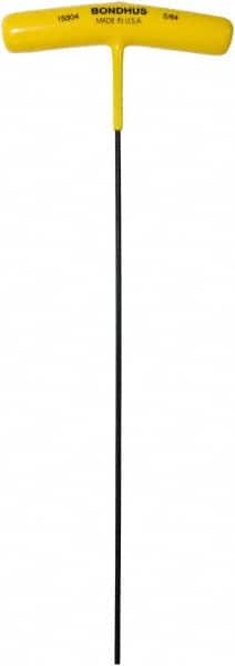 Bondhus - 5/64" Hex, T-Handle Cushion Grip, Hex Key - 229mm OAL, Inch System of Measurement - Benchmark Tooling