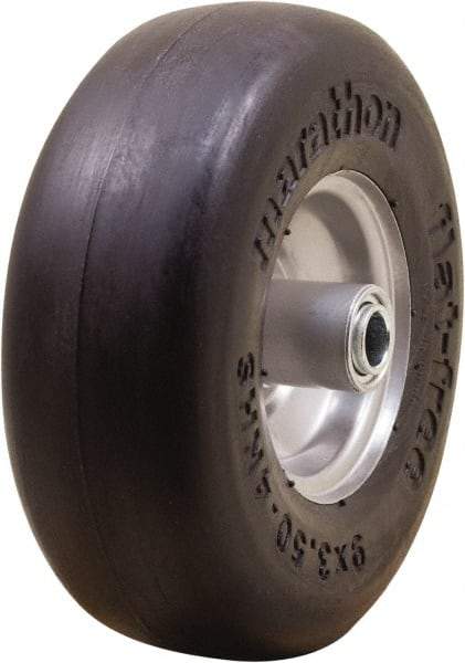 Marathon Industries - 3-19/64" Wide x 9" High x 4" Deep Smooth Flat Free Hand Truck Tire - 300 Lb Load Capacity - Benchmark Tooling