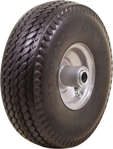 Marathon Industries - 3-19/64" Wide x 10-1/2" High x 4" Deep Flat Free Hand Truck Tire - 300 Lb Load Capacity - Benchmark Tooling