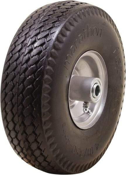 Marathon Industries - 3-19/64" Wide x 10-1/2" High x 4" Deep Flat Free Hand Truck Tire - 300 Lb Load Capacity - Benchmark Tooling