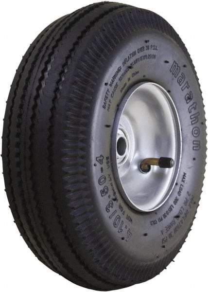 Marathon Industries - 3-19/64" Wide x 10-1/2" High x 4" Deep Sawtooth Pneumatic Hand Truck Tire - 300 Lb Load Capacity - Benchmark Tooling