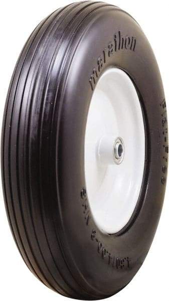 Marathon Industries - 3-45/64" Wide x 15-1/2" High x 4" Deep Flat Free Hand Truck Tire - 500 Lb Load Capacity - Benchmark Tooling