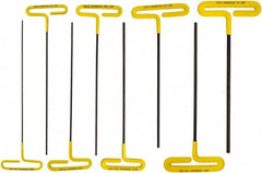 Bondhus - 8 Piece T-Handle Cushion Grip Hex Key Set - Hex Range 3/32 to 1/4", Protanium High Torque Steel - Benchmark Tooling