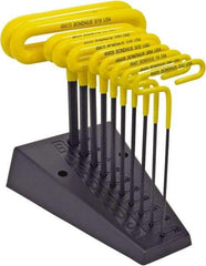 Bondhus - 10 Piece T-Handle Cushion Grip Hex Key Set - Hex Range 3/32 to 3/8", Protanium High Torque Steel - Benchmark Tooling